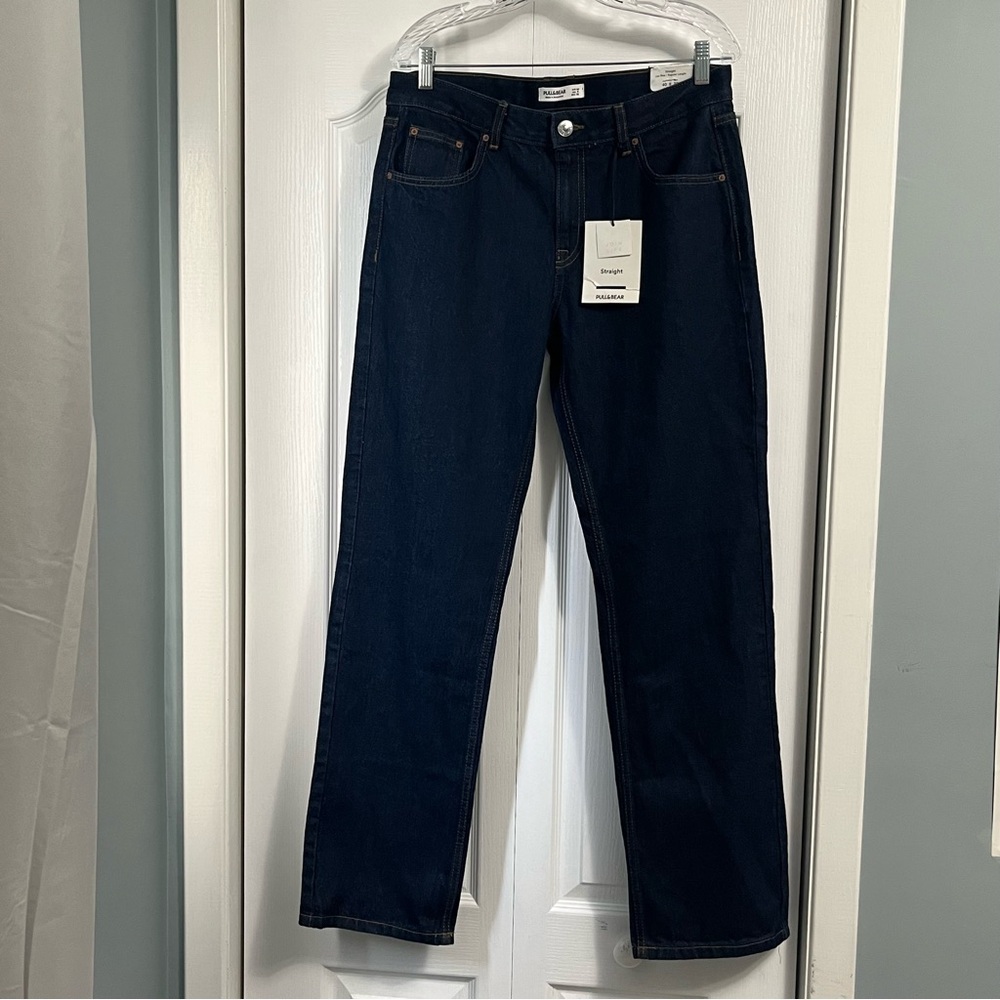 PULL & BEAR straight leg low rise denim jeans women’s size 8 regular length NWT